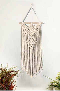 Handwoven Macrame Wall Hanging – Bohemian Cotton Rope Tapestry for Home Décor