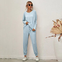 Fashion Casual Solid Sleepwear Set