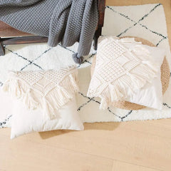 Cotton Linen Macrame Hand-woven Pillow Covers