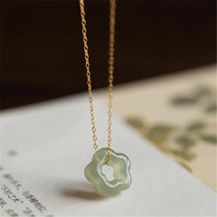 Hetian Jade Plum Blossom Pendant Necklace