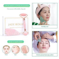 Rose Quartz and Jade Roller Slimming Face Massager