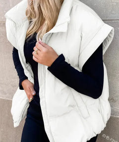 Solid Color Cotton-padded Vest Coat