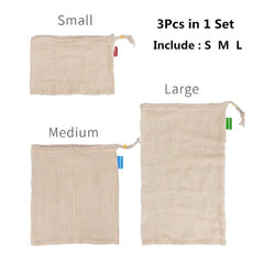 Reusable Cotton Mesh Bag For Vegetables