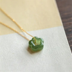 Hetian Jade Plum Blossom Pendant Necklace