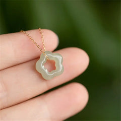 Hetian Jade Plum Blossom Pendant Necklace