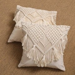 Cotton Linen Macrame Hand-woven Pillow Covers