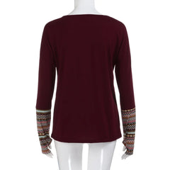 Patchwork Long Sleeve Women's Fashion