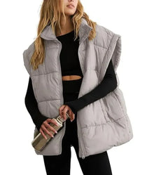 Solid Color Cotton-padded Vest Coat