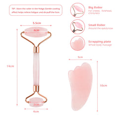 Rose Quartz and Jade Roller Slimming Face Massager