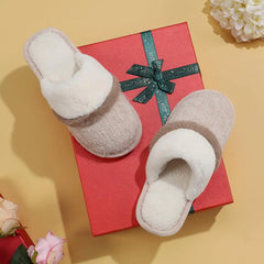 Cozy Slippers for Women Indoor and Outdoor Fuzzy House Shoes with Memory Foam Anti-Skid Sole Gifts for Women Mom Ladies 5-6 Women/3-4 Men Beige