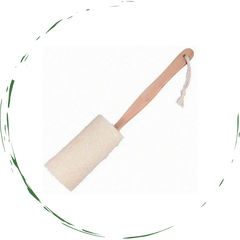 Natural Loofah Bath Brush w/Long Handle.